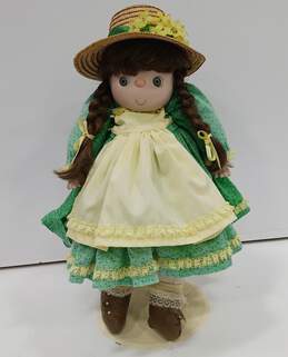 Vintage Doll with Green Dress & Straw Hat alternative image