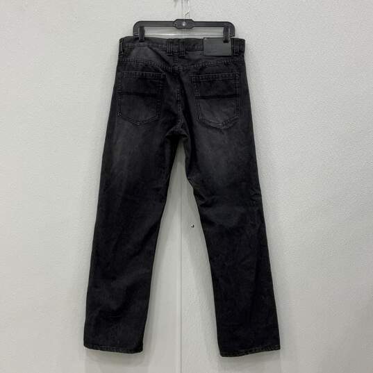 Mens Gray Medium Wash 5-Pocket Design Denim Straight Jeans Size 34/32 image number 2