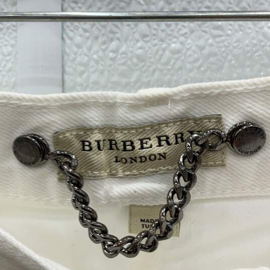 Burberry Womens White Denim Light Wash Skinny Leg Jeans Size 29W/32L With COA image number 3