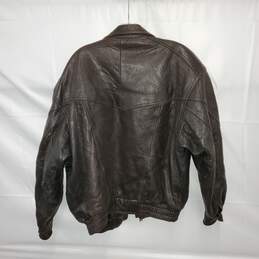 Laurentino Brown Full Zip Leather Jacket Size M alternative image