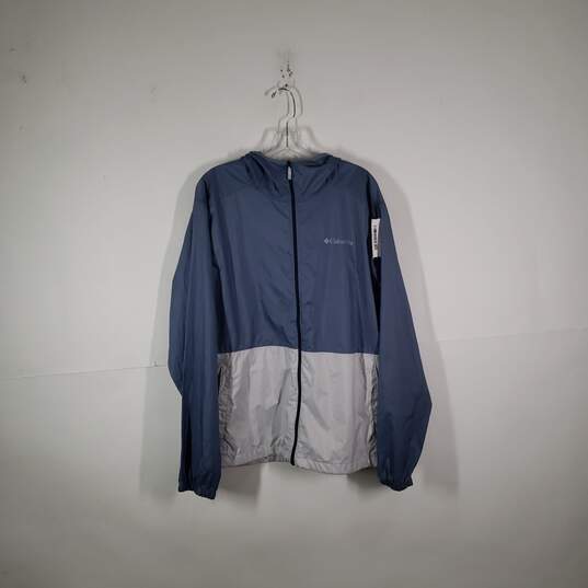 Mens Long Sleeve Full Zip Hooded Windbreaker Jacket Size Large image number 1