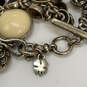 Designer Lucky Brand Gold-Tone Multicolor Crystal Cut Stone Chain Bracelet image number 4