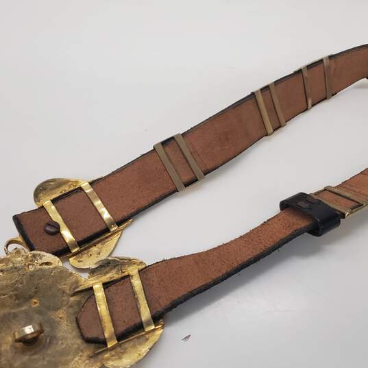 Vintage Roberta Di Camerino Black Leather Goldtone Accents Women's Belt Size 32 image number 5