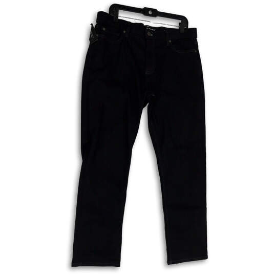 NWT Mens Black Dark Wash Pockets Stretch Denim Straight Jeans Size 35/30 image number 1