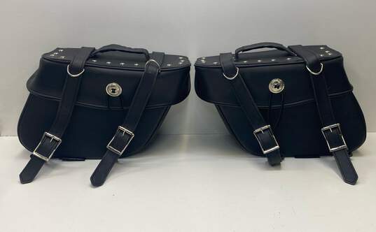 Unbranded Black Leather Saddle Bags image number 1