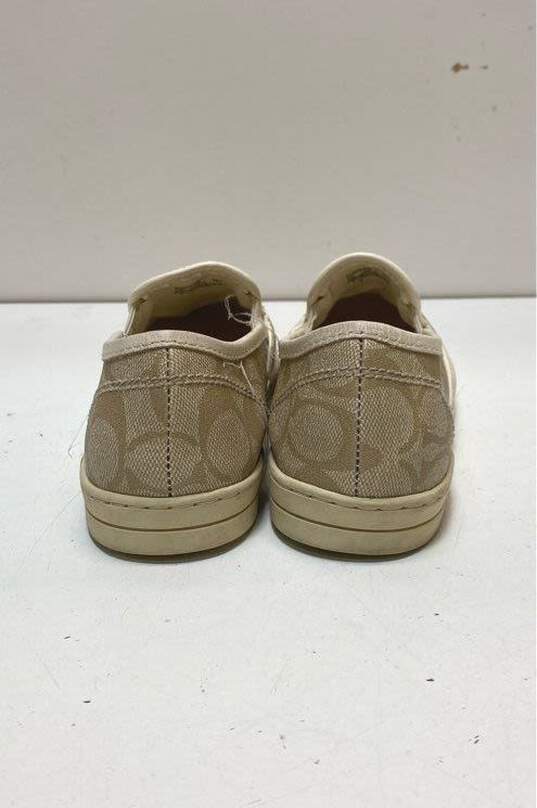 COACH Parkside Beige Signature Canvas Slip On Sneakers Size 6.5 B image number 4