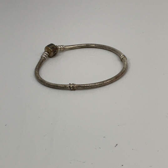 Designer Pandora S925 Sterling Silver Barrel Snake Chain Charm Bracelet image number 2
