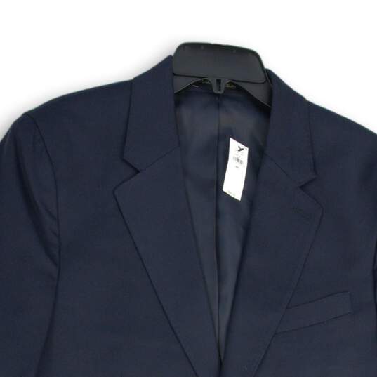 NWT Mens Blue Notch Lapel Flap Pocket Long Sleeve Two Button Blazer Size 40S image number 3