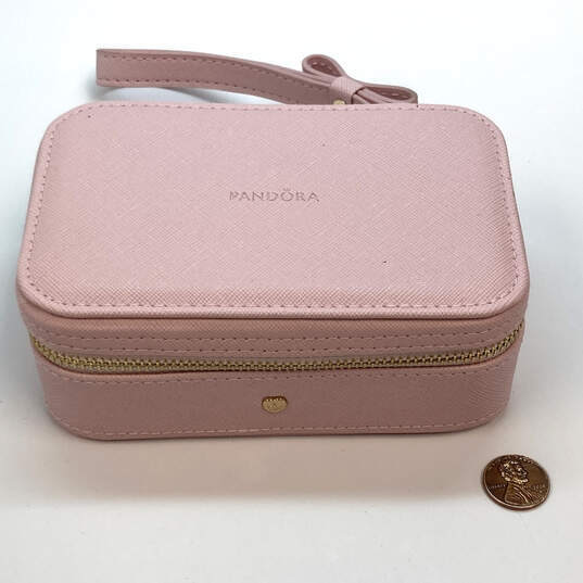 Womens Pink Travel Portable Zipper Storage Mini Jewelry Box 190.3g image number 3