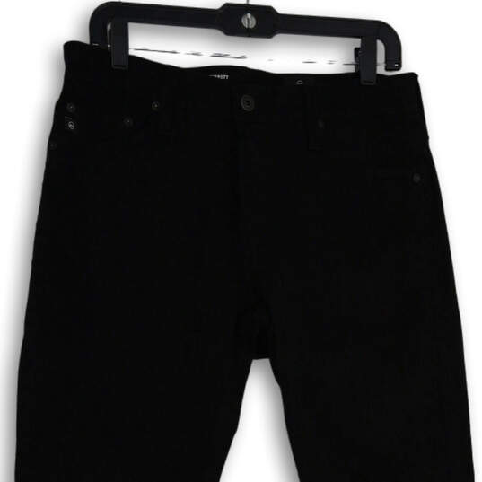Mens Black Denim Dark Wash 5 Pocket Design Straight Leg Jeans Size 30x32 image number 3
