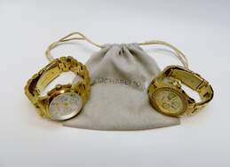 Michael Kors MK-5305 & Fossil ES3101 Gold Tone Chronograph Women's Watches 255.8g