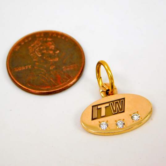 Illinois Tool Works 14K Yellow Gold 0.09 CTTW Diamond Service Charm Pendant 2.4g image number 5