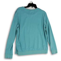 Womens Blue Stretch Round Neck Long Sleeve Pullover Sweatshirt Size XL alternative image
