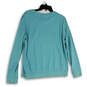 Womens Blue Stretch Round Neck Long Sleeve Pullover Sweatshirt Size XL image number 2