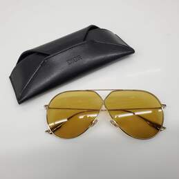 Christian Dior Stellaire 3 Gold Metal Frame Yellow Lens Aviator Sunglasses w/COA
