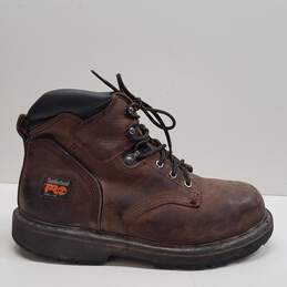 Timber;land 3034 Pro Pit 6 inch Brown Leather Steel Toe Work Boots Men's Size 10 W