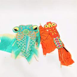 Vintage Chinese Asian Kites Dragon & Goldfish