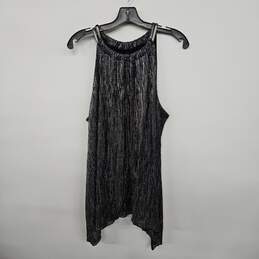 Black Silver Halter Sleeveless High Low Dress