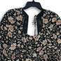 American Eagle Womens Black Pink Floral Short Sleeve Fit And Flare Dress Size L image number 3
