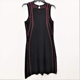 Black And Plum Patterned Stretch Knit Sleeveless Dress Size M NWT alternative image