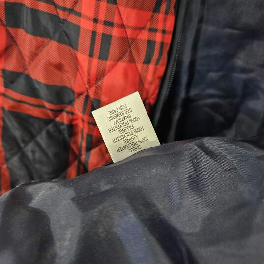 Buy the Red Blue Plaid Zip Up Vest | GoodwillFinds