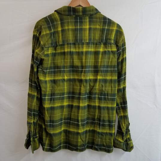 Marmot green flannel plaid button up shirt men's M image number 2