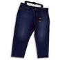 NWT Womens Blue 501 Denim High Rise Straight Leg Cropped Jeans Size 20W image number 1