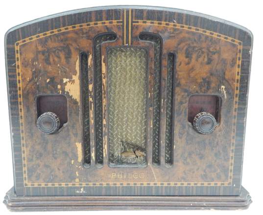 Antique Philco Brand 54C Model Tabletop Tube Radio w/ Power Cable (Parts and Repair) image number 1