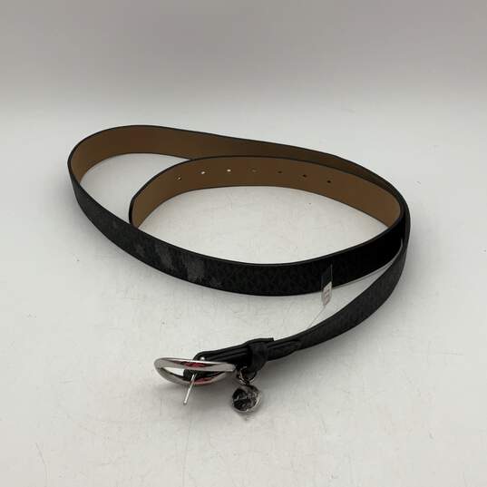 Michael Kors Womens Black Beige Signature Print Adjustable Waist Belt Size 2X image number 1