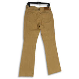 Womens Tan Denim Flat Front 5-Pocket Design Straight Leg Bootcut Jeans Sz 6 alternative image