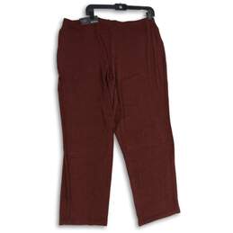 NWT Avenue Womens Red Elastic Waist Wide-Leg Pull-On Sweatpants Size 18/20A alternative image