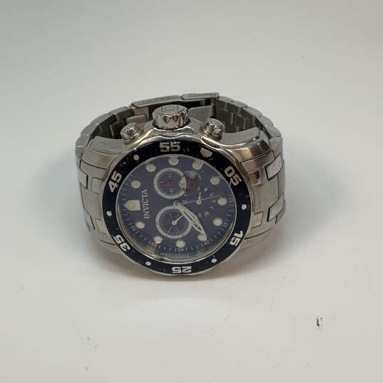Designer Invicta Pro Diver 0070 Silver-Tone Chronograph Analog Wristwatch image number 3
