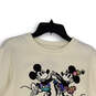 Womens White Graphic Print Crew neck long Sleeve Pullover Sweatshirt Size S image number 4