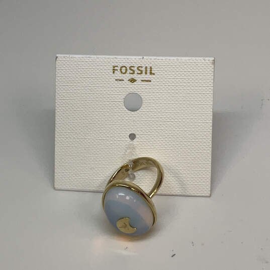 Designer Fossil Gold-Tone Motifs Modern Nomad Moonstone Cocktail Band Ring image number 3