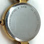 Designer Fossil ES-3011 Gold-Tone Link Band Round Dial Analog Wristwatch image number 4