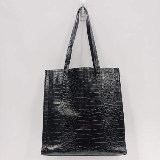 Asos Design Animal Print Pattern Black Tote Style Handbag image number 1