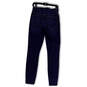 Womens Blue Denim Stretch Medium Wash Pockets Skinny Leg Jeans Size 28T image number 2