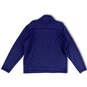 Mens Blue Mock Neck Long Sleeve Quarter Zip Stretch Pullover Jacket Size L image number 2