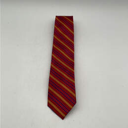 Mens Multicolor Silk Striped Four In Hand Adjustable Designer Necktie