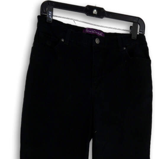 Womens Black Denim Dark Wash Stretch Pockets Straight Leg Jeans Size 8 image number 4