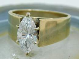 18K Yellow Gold Marquise Cut Cubic Zirconia Ring 8.8g alternative image