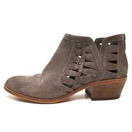 Vince Camuto Peera Suede Western Cut Out Ankle Bootie Grey Size 8