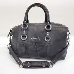 Coach Ashley Black Leather Satchel Hand Bag