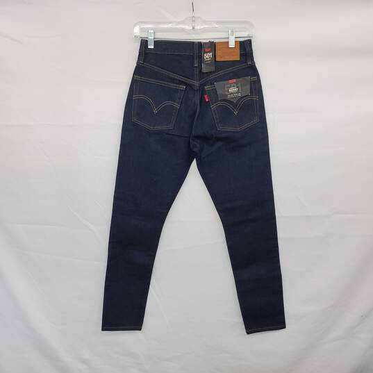 Levi's Dark Blue Cotton High Rise Skinny Jean WM Size 25x25 NWT image number 2