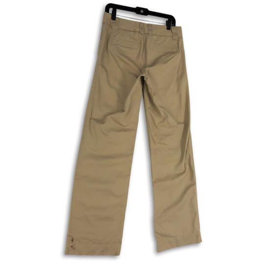 Womens Tan Flat Front Straight Leg Slash Pockets Chino Pants Size 4T image number 2