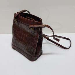 Dooney and Bourke Wooven Leather Brown Shoulder Bag