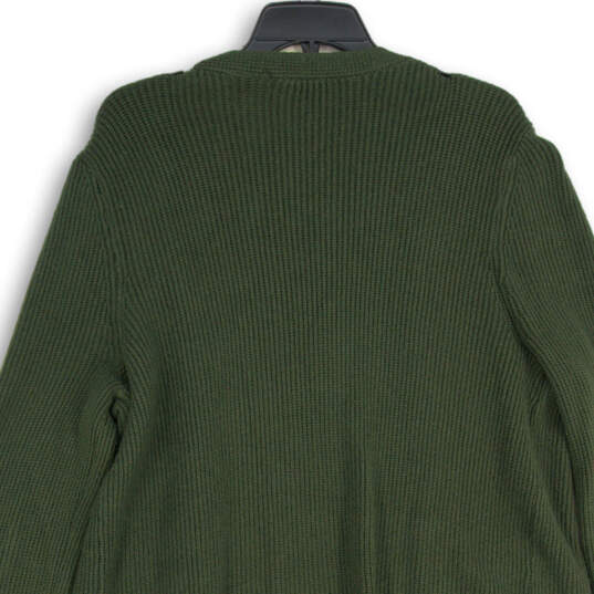 Womens Green Long Sleeve Knitted Open Front Cardigan Sweater Size Large image number 4