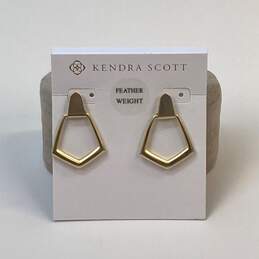 Designer Kendra Scott Gold Tone Paxton Hoop Fashionable Drop Earrings