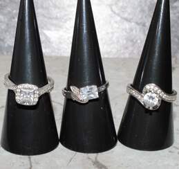 Sterling Silver CZ Accent Ring Set Of 3 Sizes 6.50, 7.50, 8.50 alternative image