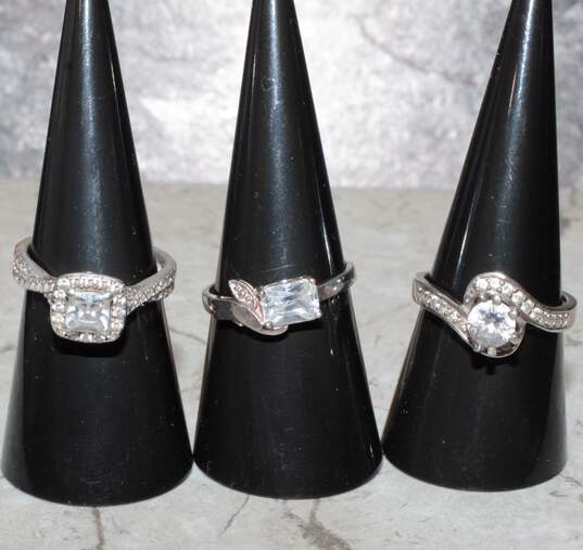 Sterling Silver CZ Accent Ring Set Of 3 Sizes 6.50, 7.50, 8.50 image number 2